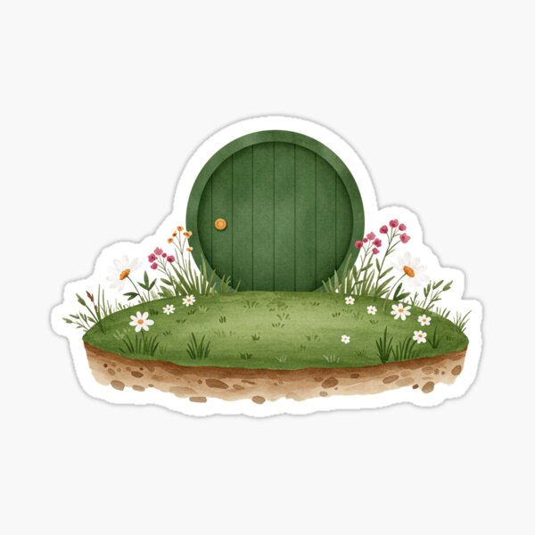 Item preview, Cozy Hobbit Hole Watercolor Print - Cottagecore Wall Art designed and sold by Fable Tee.