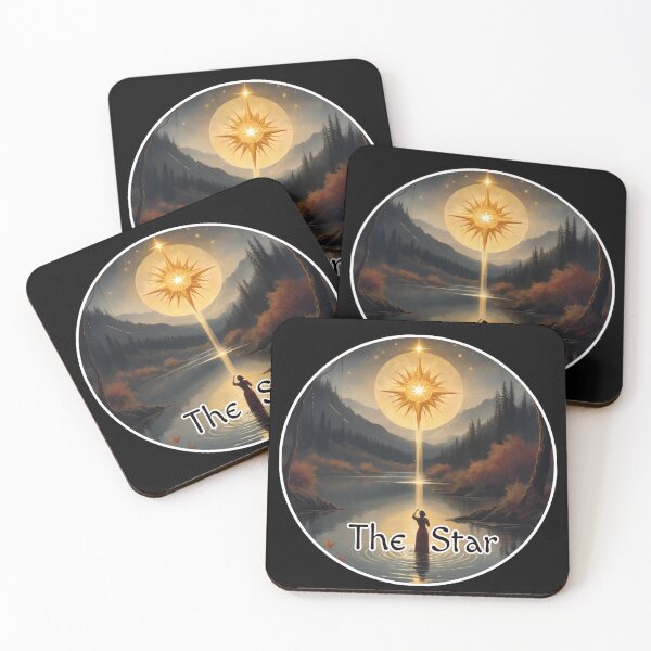 Item preview, Major Arcana The Star Tarot Silent Night with Moonshine over the Lake designed and sold by Pixel Waite.