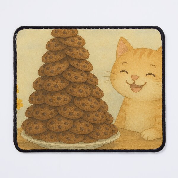 Item preview, Funny cat eating chocolate cookies designed and sold by Mauswohn.