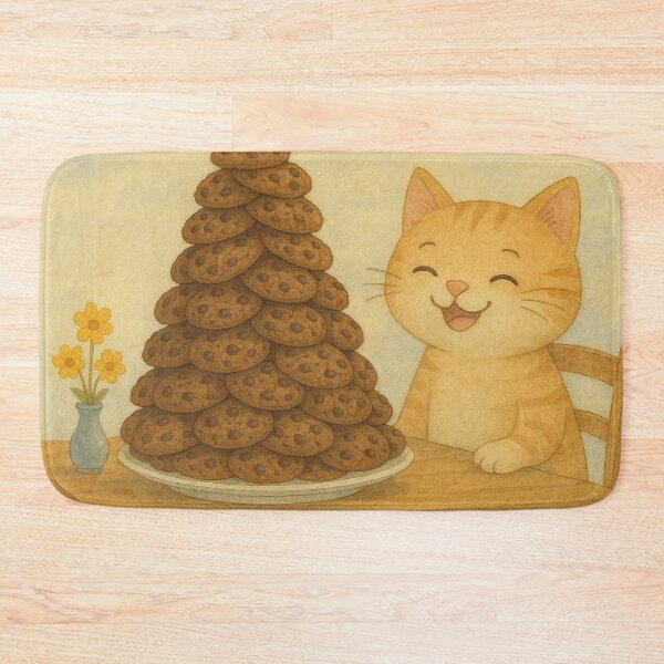 Item preview, Funny cat eating chocolate cookies designed and sold by Mauswohn.