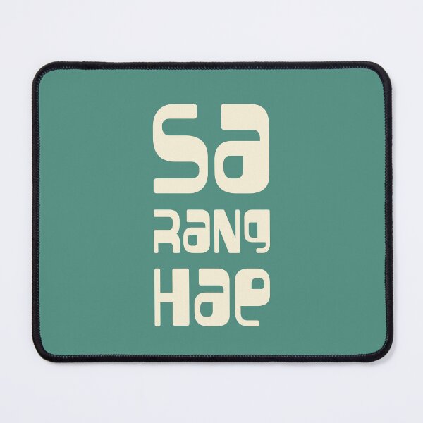 Item preview, SA RANG HAE(Love You) Korean typography designed and sold by trepiu.