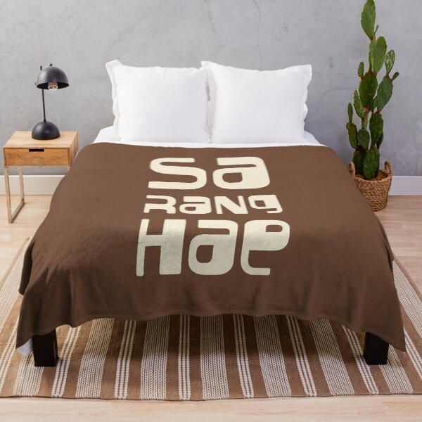 Item preview, SA RANG HAE(Love You) Korean typography designed and sold by trepiu.