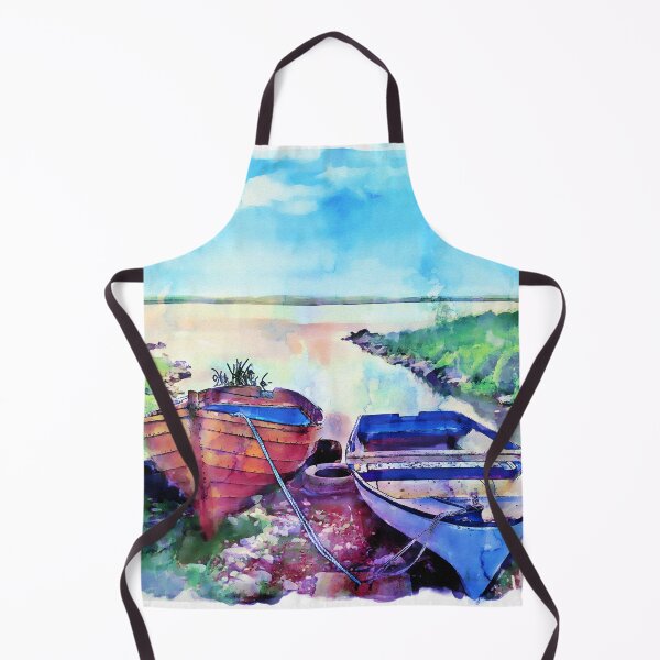 Item preview, Two Boats on a Lake – Serene Watercolor Scene designed and sold by caracatita75.