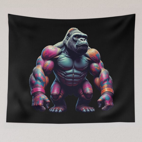 Item preview, Neon Gorilla Power - Electrifying Urban Strength designed and sold by latelierdechris.