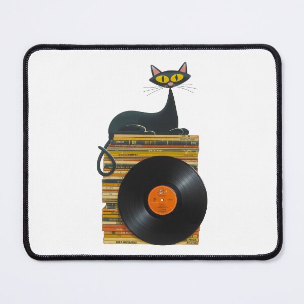 Item preview, Black Cat Records designed and sold by Angry Swan Designs.