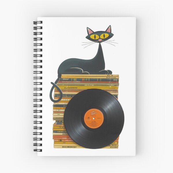 Item preview, Black Cat Records designed and sold by Angry Swan Designs.