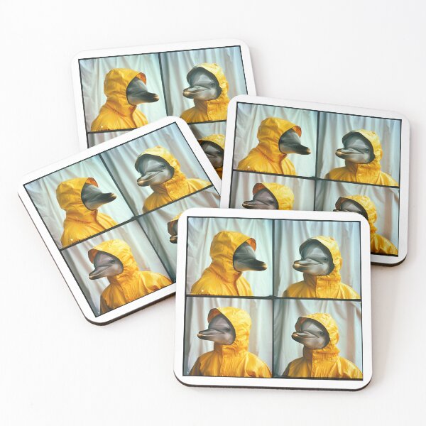Item preview, Funny Dolphin in Raincoat – Quirky Animal Photobooth Art for Ocean Lovers designed and sold by RockFireMerch.