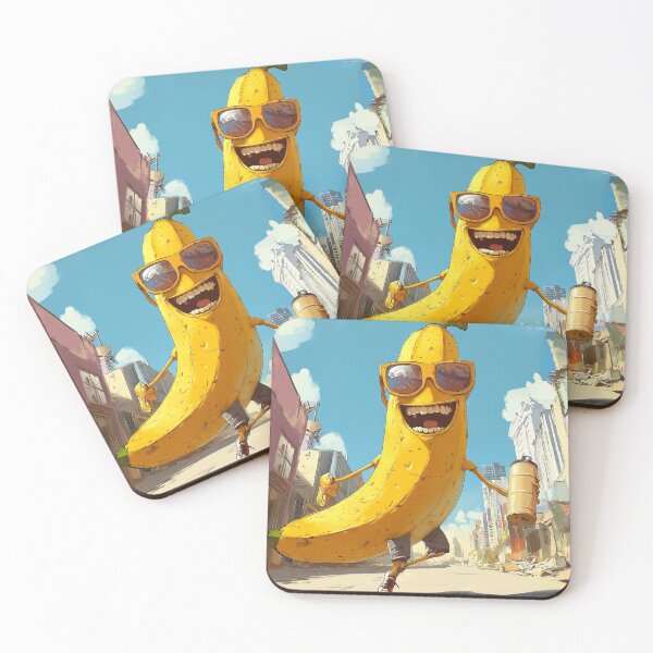 Item preview, Laughing banana with sunglasses in the city designed and sold by Majorprint.