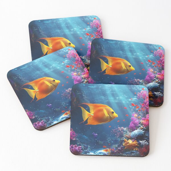 Item preview, Sunlit Reef with Golden Swimmer designed and sold by daila70.