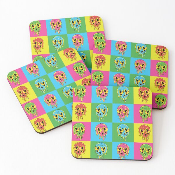 Item preview, Pattern of "Neon Meltdown Skull – Dripping Chaos in Psychedelic Glow" designed and sold by Vespra-Macabre.
