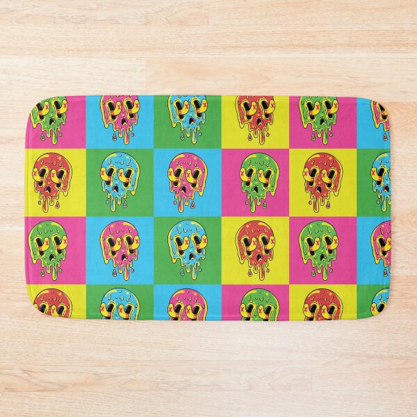 Item preview, Pattern of "Neon Meltdown Skull – Dripping Chaos in Psychedelic Glow" designed and sold by Vespra-Macabre.