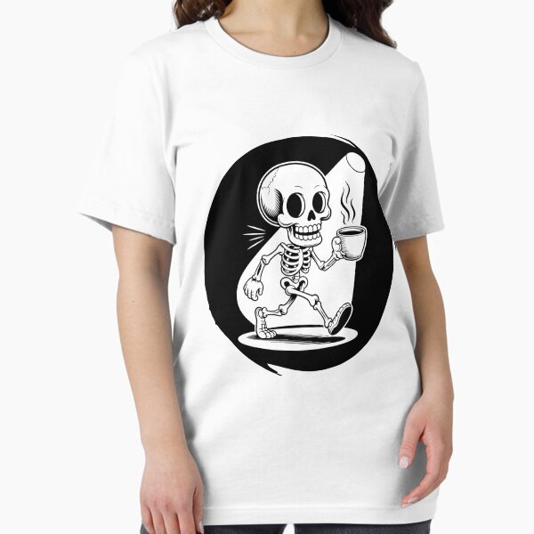 Item preview, I'm dying for a coffee. A friendly skull holding a cup of coffee designed and sold by AFernandesDSG.