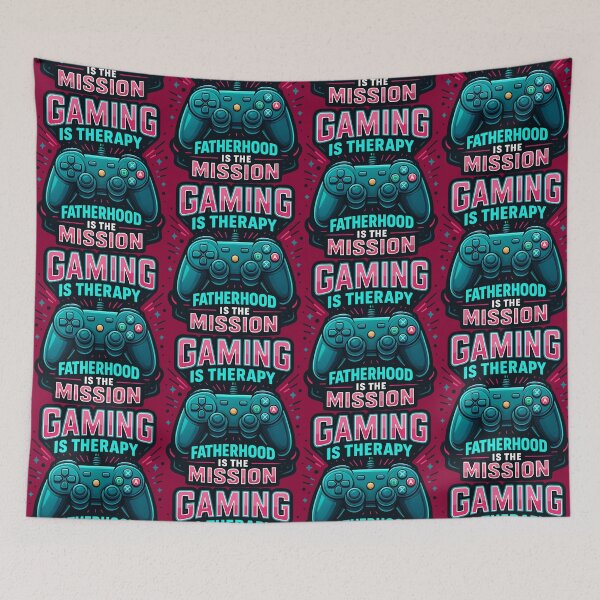 Item preview, Gaming Is Therapy, Fatherhood Is the Mission – Gamer Dad Motivational Design designed and sold by Sepinik.