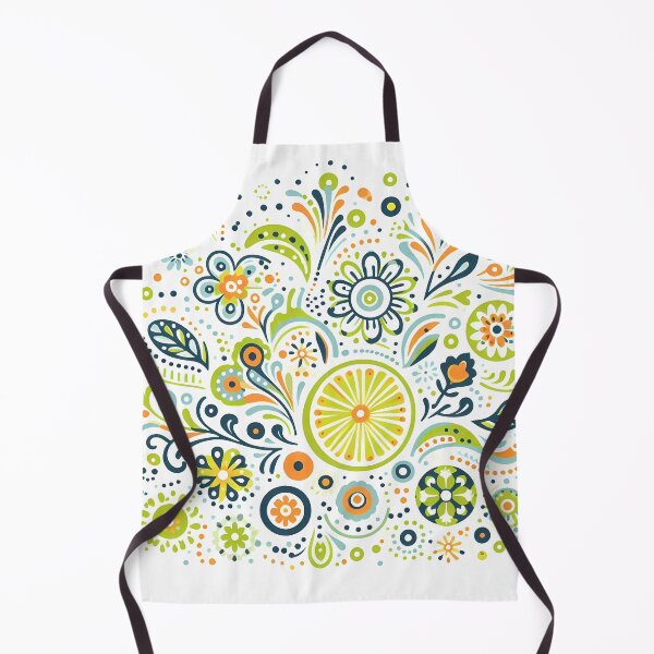 Item preview, Scandinavian Folk Art Fresh Lime and Flowers by heidiannemorris © designed and sold by FOLK ART FUSION by heidiannemorris.