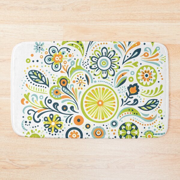 Item preview, Scandinavian Folk Art Fresh Lime and Flowers by heidiannemorris © designed and sold by FOLK ART FUSION by heidiannemorris.