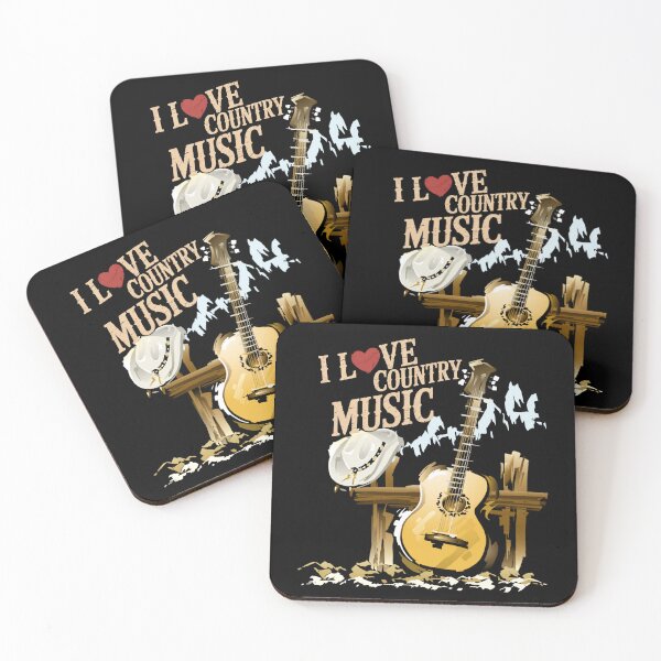 Item preview, i love country music - acoustic guitar designed and sold by VibeTwist.