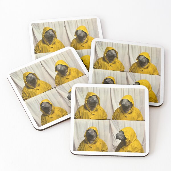 Item preview, Funny Manatee in Raincoat – Quirky Animal Photobooth Art designed and sold by RockFireMerch.