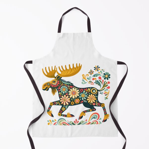 Item preview, Scandinavian Folk Art Lively Running Moose by heidiannemorris © designed and sold by FOLK ART FUSION by heidiannemorris.