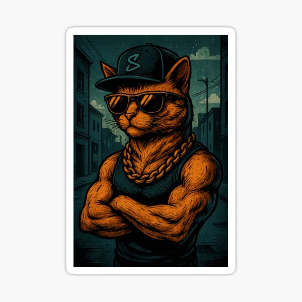 Item preview, Streetwise Cat with Attitude designed and sold by Mjonkey.