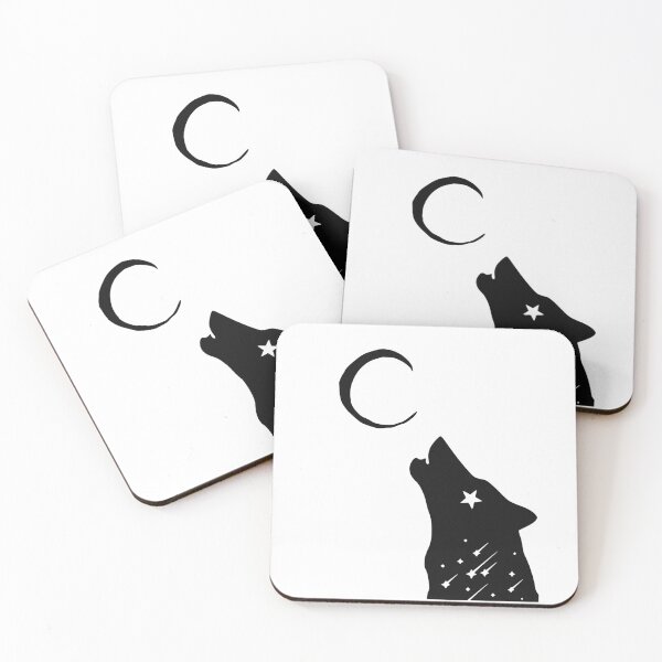 Item preview, Witchy Wolf and Moon Black designed and sold by MysticMoonVibes.