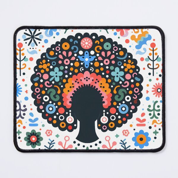 Item preview, Scandinavian Folk Art Vibrant Afro Silhouette by heidiannemorris © designed and sold by FOLK ART FUSION by heidiannemorris.