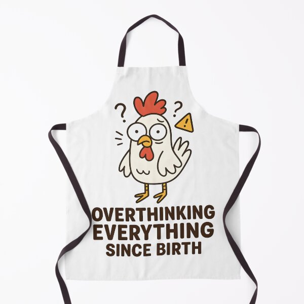Aperçu de l'œuvre Overthinking Chicken – Funny Anxiety Design créée et vendue par ALVANTIS.