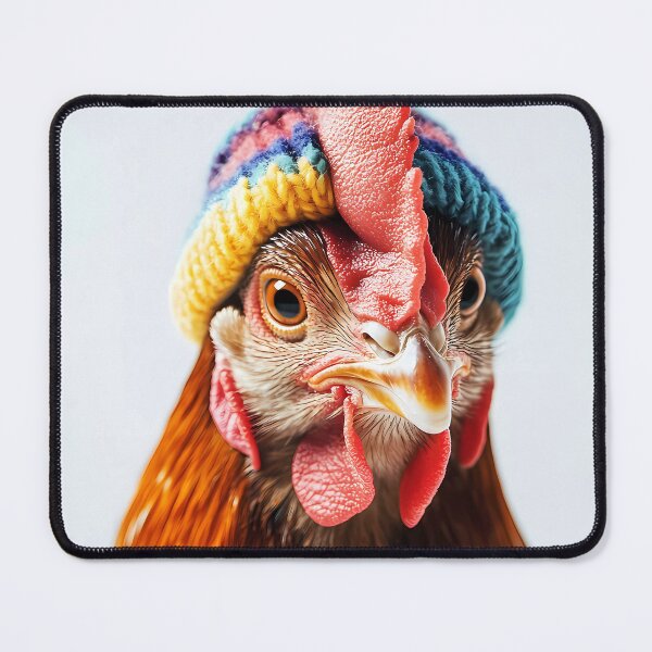 Item preview, Portrait of a rooster with knitted hat designed and sold by haroulita.