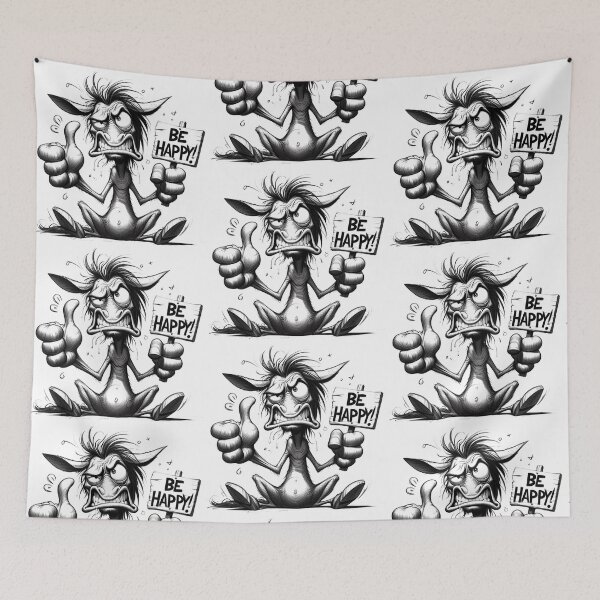 Item preview, Quirky donkey in black and white holding a sign designed and sold by LoneAngel.