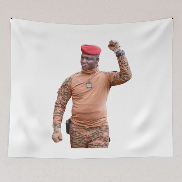 Item preview, President Ibrahim Traoré – Fist raised  designed and sold by ArtistrySky.