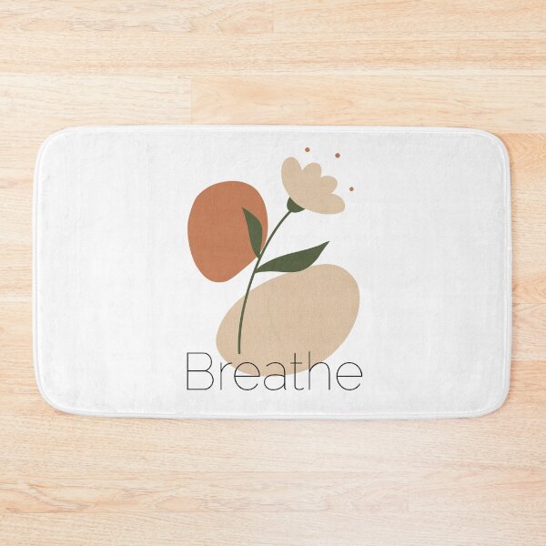 Item preview, Minimalist botanical art print with the calming word “breathe” designed and sold by JuKoArt.