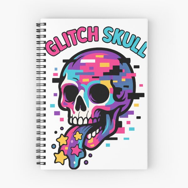 Item preview, Glitch Skull Vomiting Stars – Colorful Pixel Art Skeleton – Digital Chaos Design designed and sold by VIBE CRAFT STUDIO.