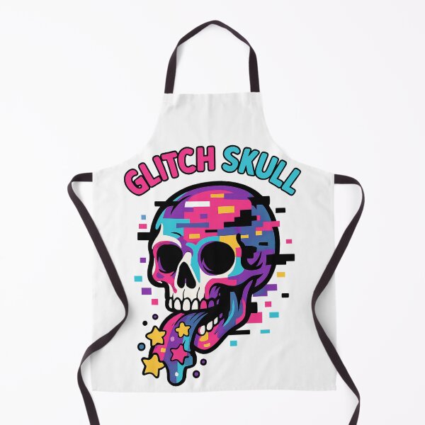 Item preview, Glitch Skull Vomiting Stars – Colorful Pixel Art Skeleton – Digital Chaos Design designed and sold by VIBE CRAFT STUDIO.