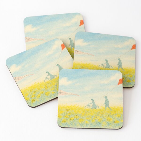 Item preview, My First Love - Canola Flowers Field- Aquarell Painting  designed and sold by Taika Tori Art .