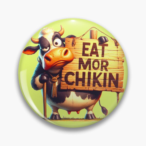 Artikelvorschau, Eine mürrische Kuh hält ein Schild mit der Aufschrift „Eat mor Chikin“ entworfen und verkauft von LoneAngel.