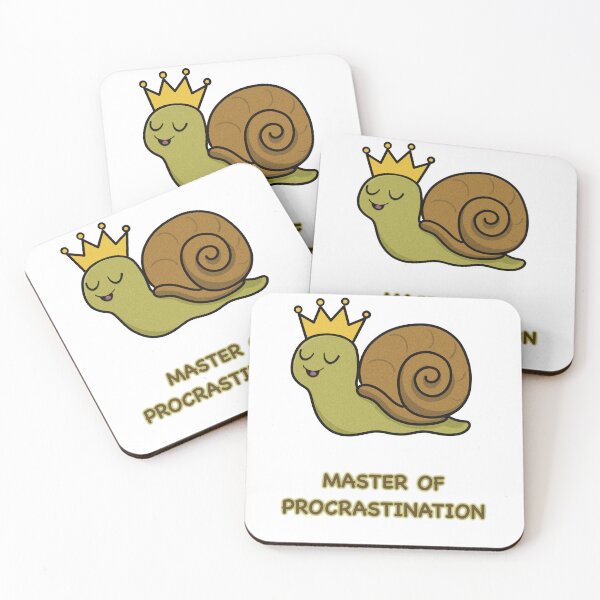 Aperçu de l'œuvre Maître de la procrastination : escargot paresseux avec couronne, design amusant créée et vendue par Elizarfa.