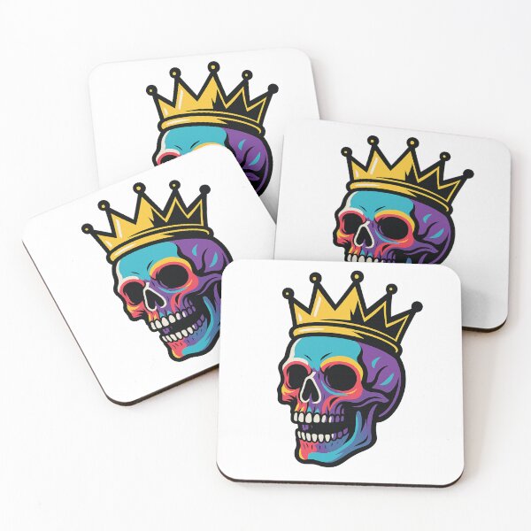 Item preview, Colorful Skull with Crown – King of Skulls – Urban Royalty Graffiti Art designed and sold by VIBE CRAFT STUDIO.