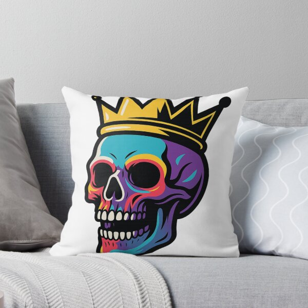 Item preview, Colorful Skull with Crown – King of Skulls – Urban Royalty Graffiti Art designed and sold by VIBE CRAFT STUDIO.