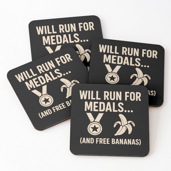 Item preview,  Will Run for Medals and Free Bananas – Funny Running Motivation Quote Design designed and sold by Jason123za.