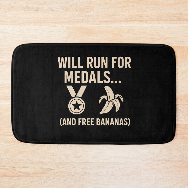 Item preview,  Will Run for Medals and Free Bananas – Funny Running Motivation Quote Design designed and sold by Jason123za.