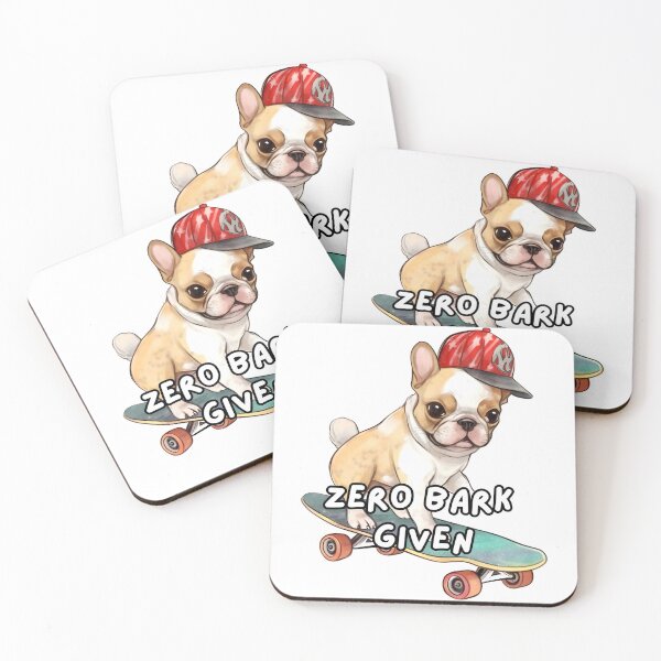 Item preview, Bulldog on Wheels: ‘Zero Bark Given’ Cool Vibes designed and sold by LifeArt24.