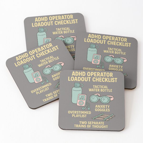 Item preview, ADHD Operator Loadout Checklist – Neurospicy Tactical Humor designed and sold by YourNerdySupply.