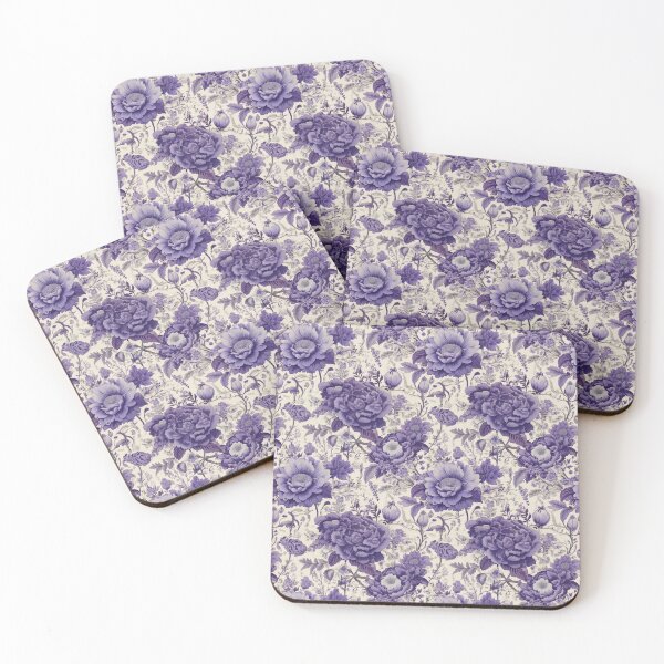 Item preview, Dusty Lavender Floral Etchings designed and sold by Designbes.