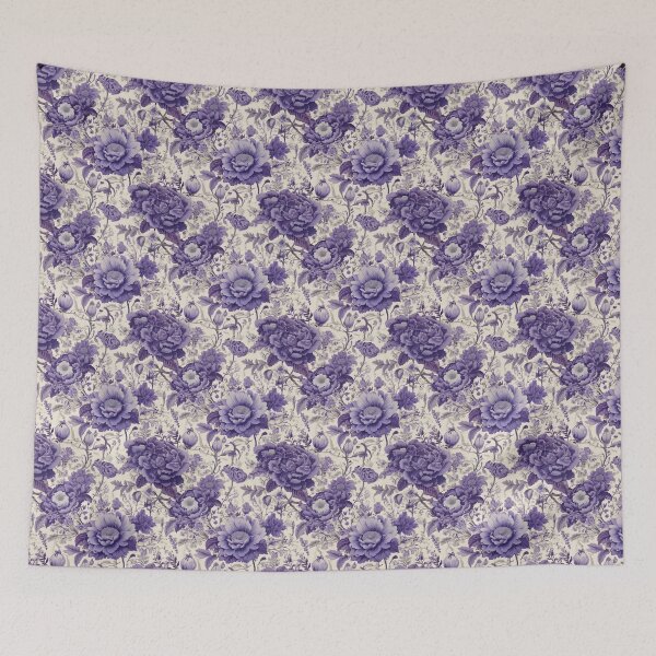 Item preview, Dusty Lavender Floral Etchings designed and sold by Designbes.
