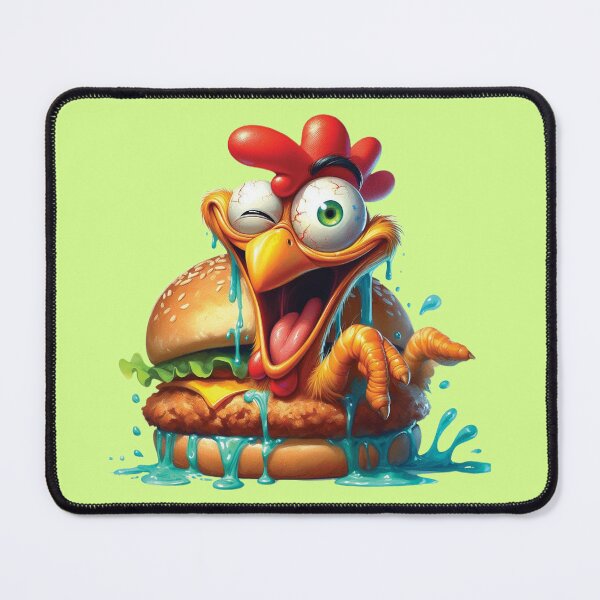 Item preview, Funny crazy chicken in a burger bun designed and sold by LoneAngel.