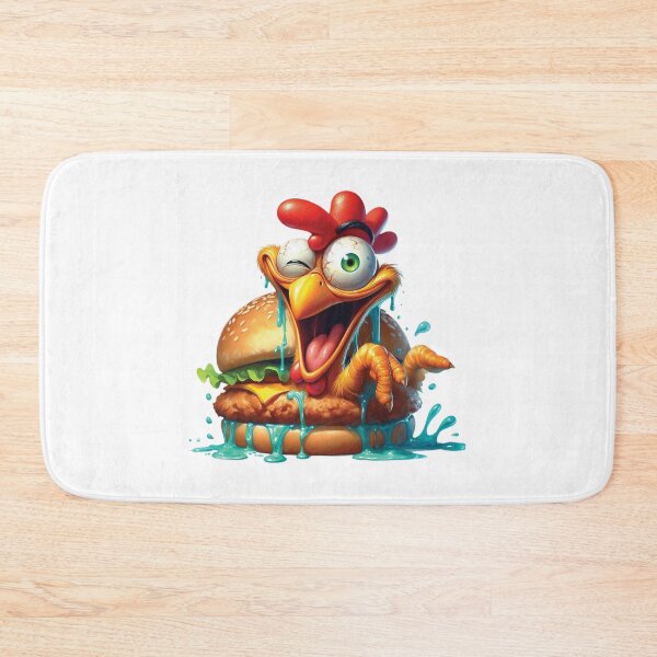 Item preview, Funny crazy chicken in a burger bun designed and sold by LoneAngel.