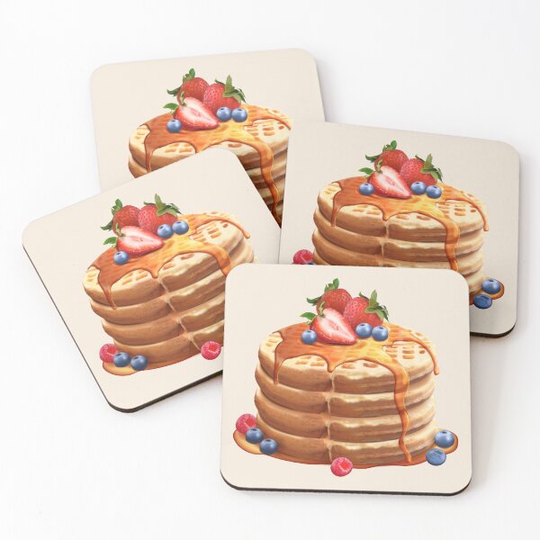 Item preview, Stack of Waffles with Berries and Maple Syrup designed and sold by Alicia Chee.
