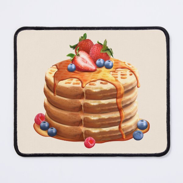 Item preview, Stack of Waffles with Berries and Maple Syrup designed and sold by Alicia Chee.