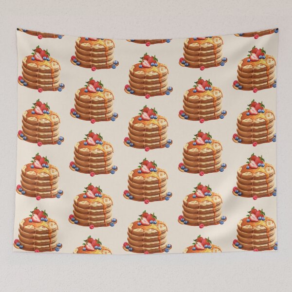 Item preview, Stack of Waffles with Berries and Maple Syrup designed and sold by Alicia Chee.