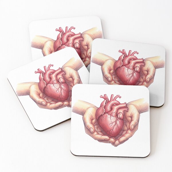 Item preview, Human Heart Held in Caring Hands - Illustrating Heart Transplantation designed and sold by Guryl Michal Designs.