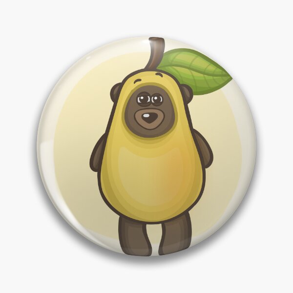 Item preview, Cute Bored Bear in Pear Costume – Funny Kawaii Fruit Animal Art – Whimsical Illustration Print designed and sold by Tattyarts.